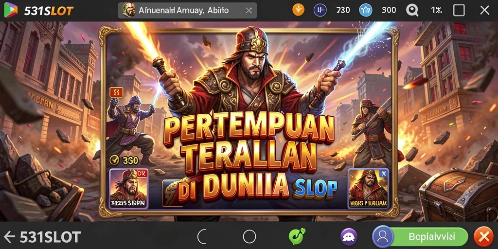 Tampilan gameplay mendebarkan di 531SLOT dengan aksi pertempuran intens.