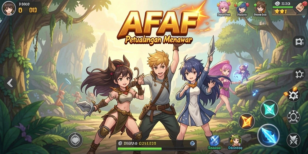 Tangkapan layar AFAF menampilkan aksi pertarungan karakter Anime yang epik.