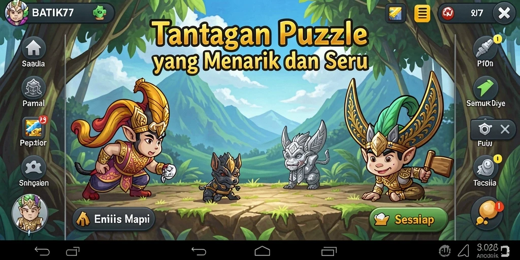 Screenshot gameplay BATIK77 yang menunjukkan tantangan Puzzle menarik.