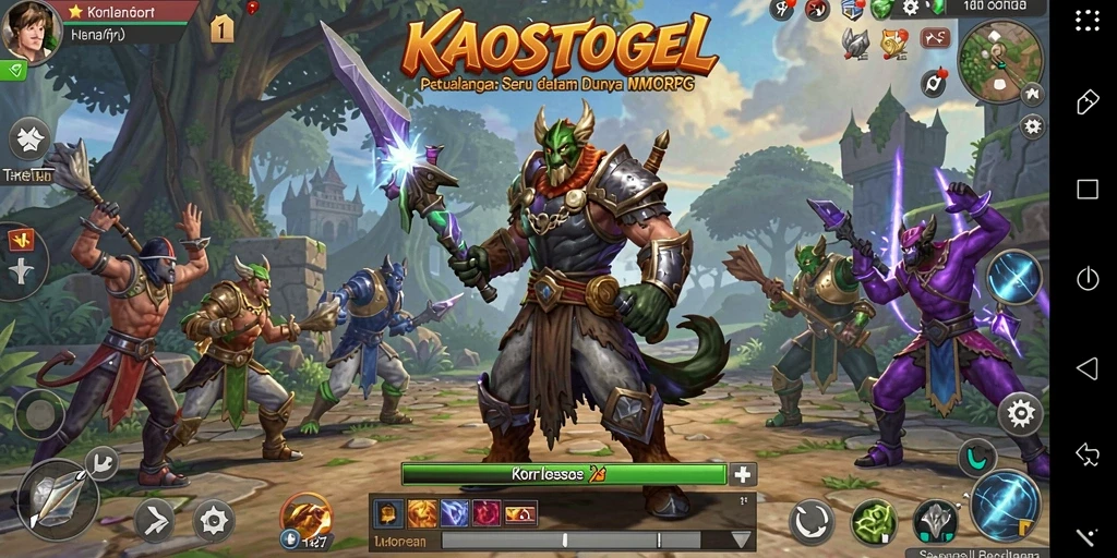 Tampilan gameplay KAOSTOGEL yang mengesankan dalam pertarungan MMORPG.