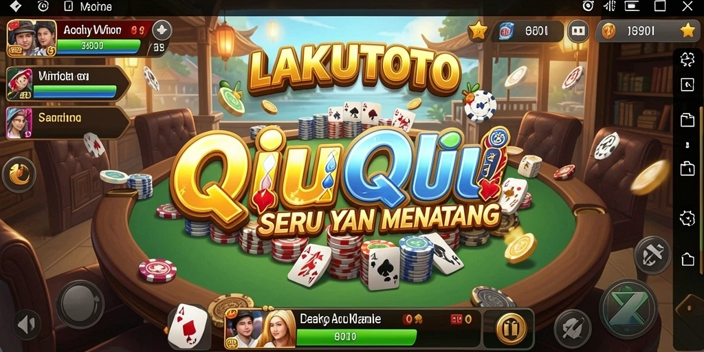 Screenshot menunjukkan aksi seru gameplay QiuQiu di LAKUTOTO.
