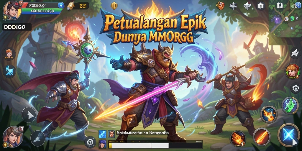 Screenshot ODDIGO menampilkan aksi seru dalam dunia MMORPG.